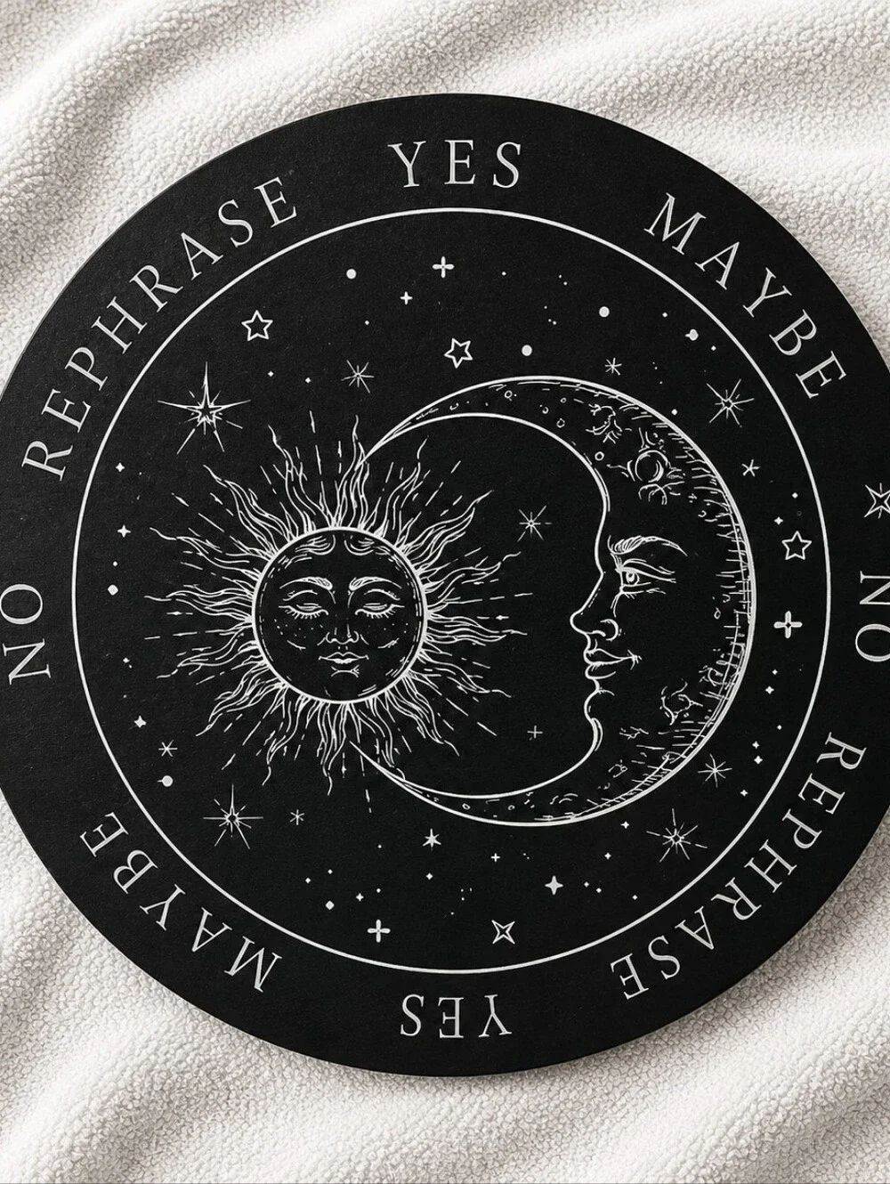 White And Black Sun and‎ Moon Divination Double-Sided Board